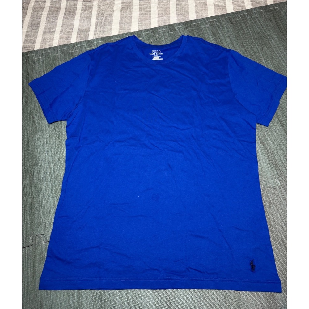 Polo Ralph‎ Lauren Mens Royal Blue Cotton Crew Neck T-Shirt Size Large Pony Logo